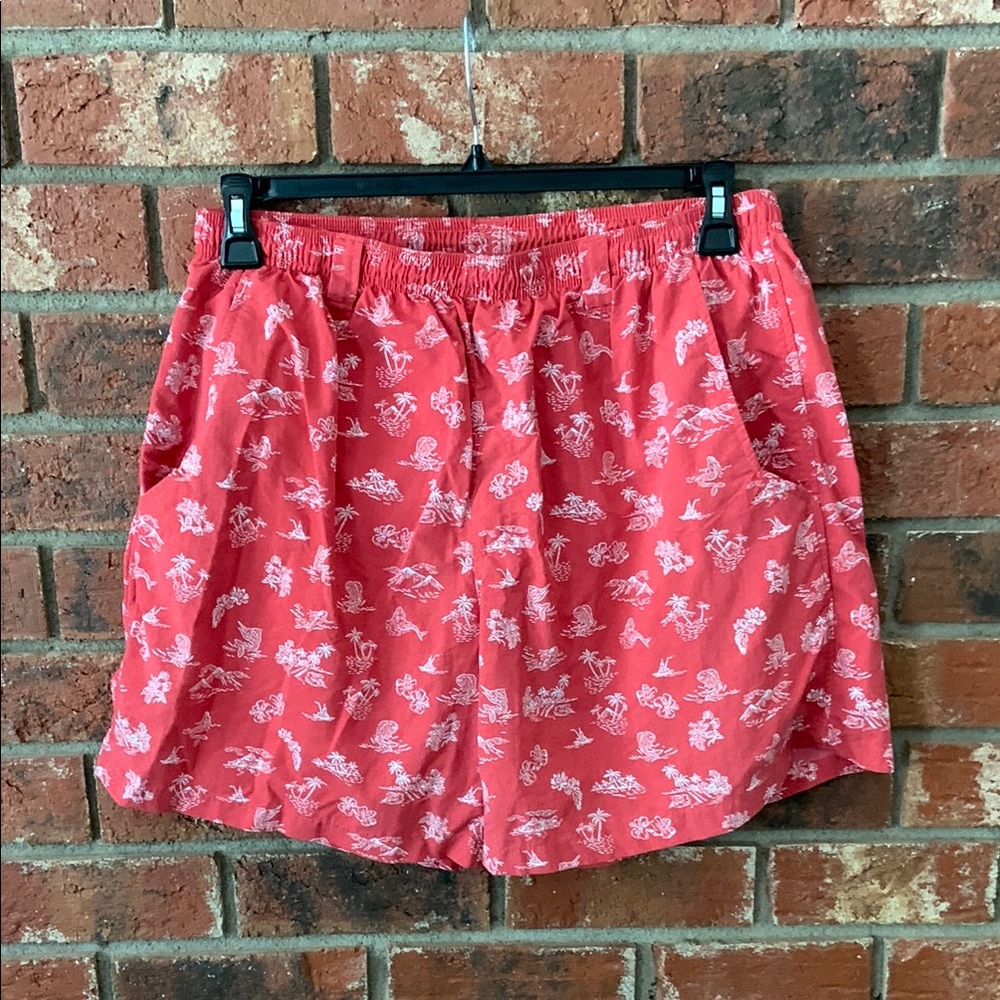 Columbia PFG Red Tropical Print Swim Shorts